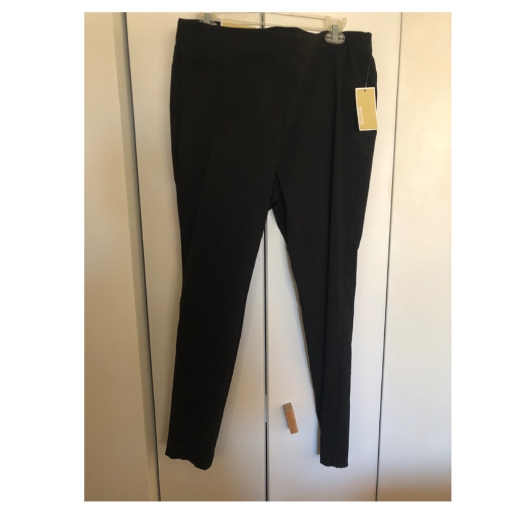 Michael Kors Super Skinny Pull-On High-Rise ankle length pants Black
